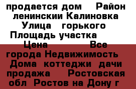 продается дом  › Район ­ ленинскии Калиновка  › Улица ­ горького › Площадь участка ­ 42 › Цена ­ 20 000 - Все города Недвижимость » Дома, коттеджи, дачи продажа   . Ростовская обл.,Ростов-на-Дону г.